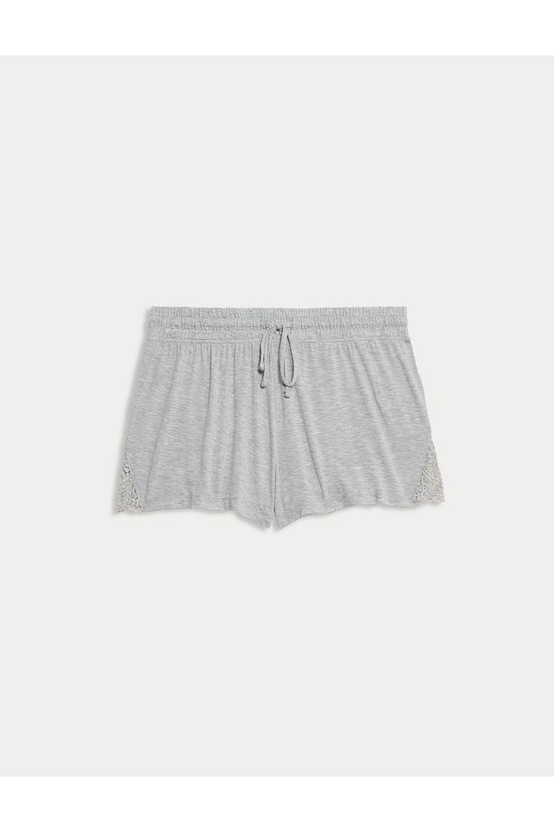 Dantel Detaylı Pijama Şortu - 5