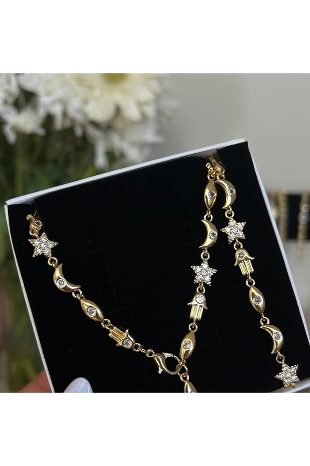 Y Necklace Manifest Necklace (Moon Star Fatmaeli Luck Necklace)