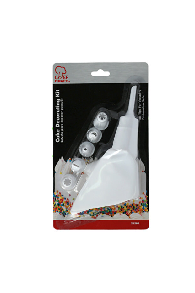 طقم تزيين الكيك الأبيض المكون من 6 قطع - 2