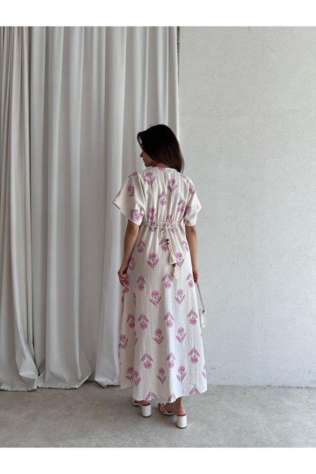 ROWAN Midi Elbise 3468 - Pembe - 3