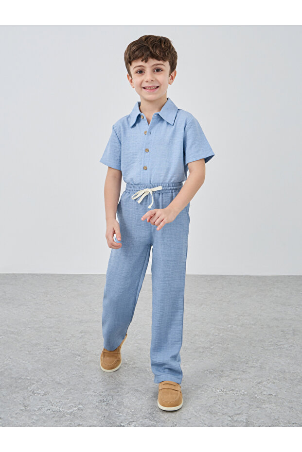 بنطلون بقصّة عادية ومحكم مع رباط - 2