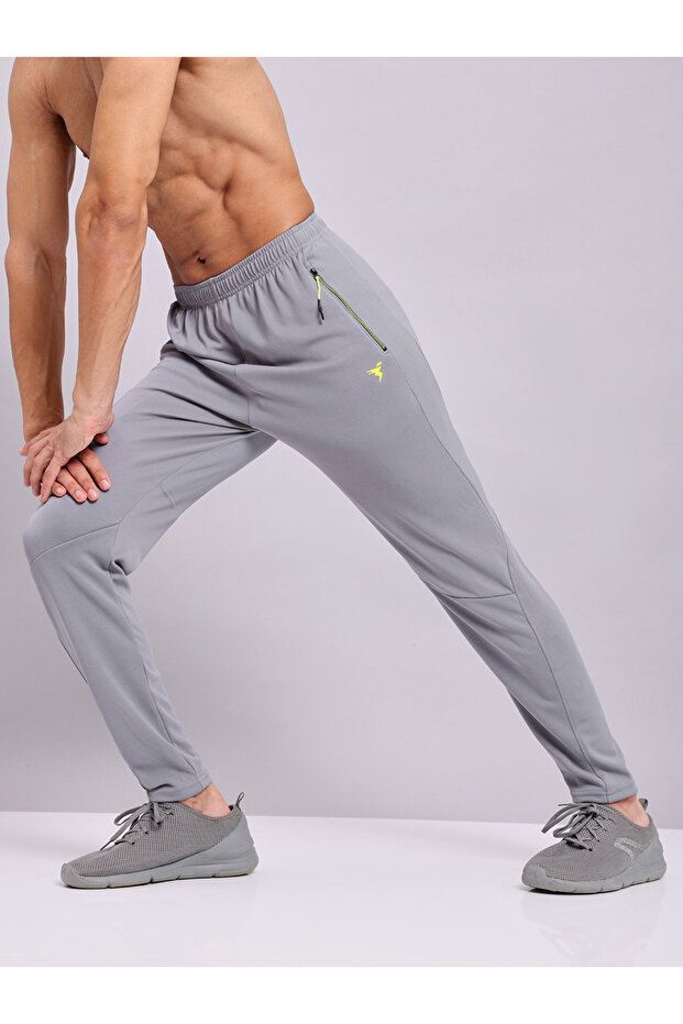 Solid Elasticated Trackpants with Pockets - 2
