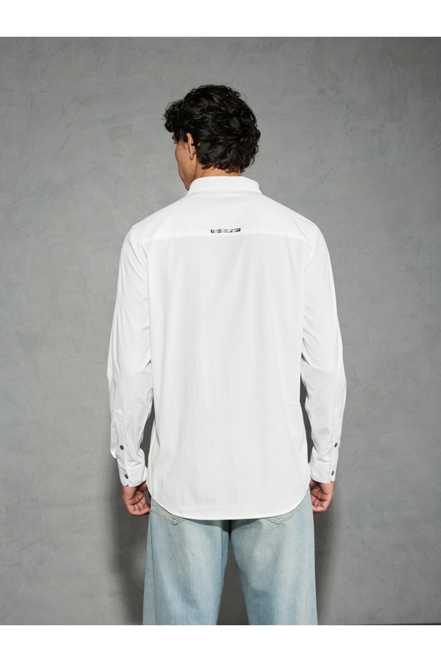 Solid Spread Collar Regular Fit Shirt - 3
