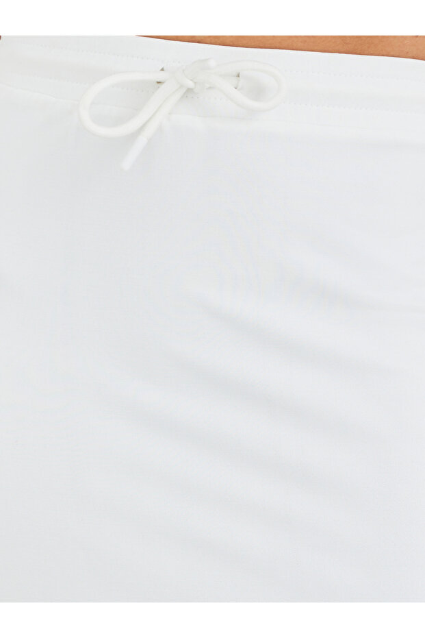 Solid Knitted Terry Shift Midi Skirt - 3