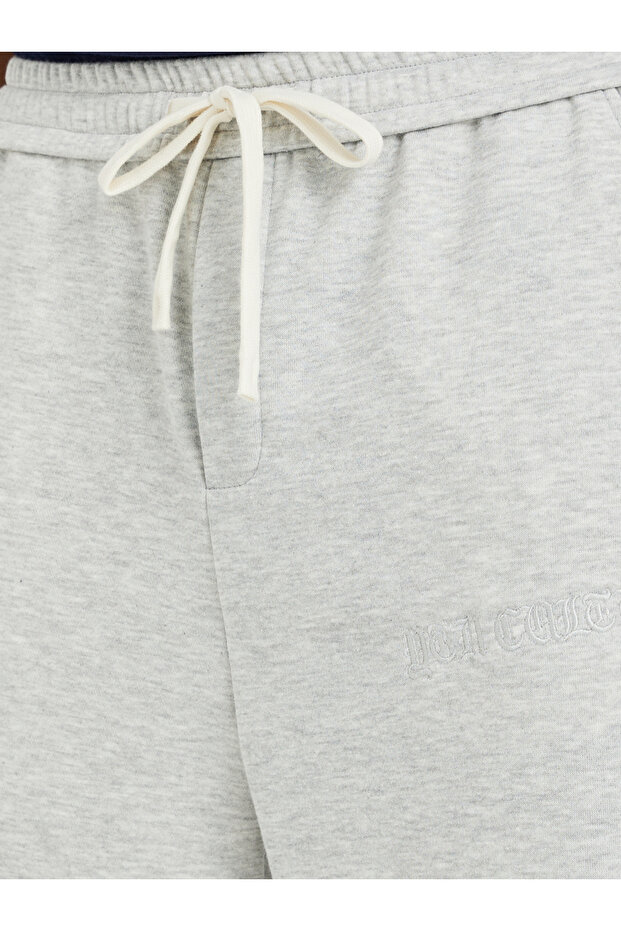 Embossed Oversized Open Hem Joggers with Drawstring - 3