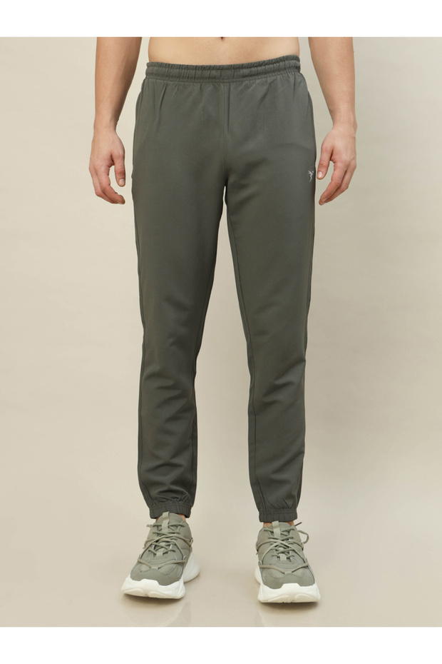 Solid Elasticated Waistband Joggers - 1