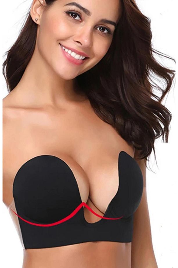 Desteksiz Balenli Mikrofiber Askısız Straplez Push Up Hayalet Silikonlu Sütyen - 3
