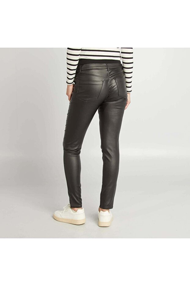 بنطلون حمل كامل مع لوحة مطاطية باللون الأسود - 4