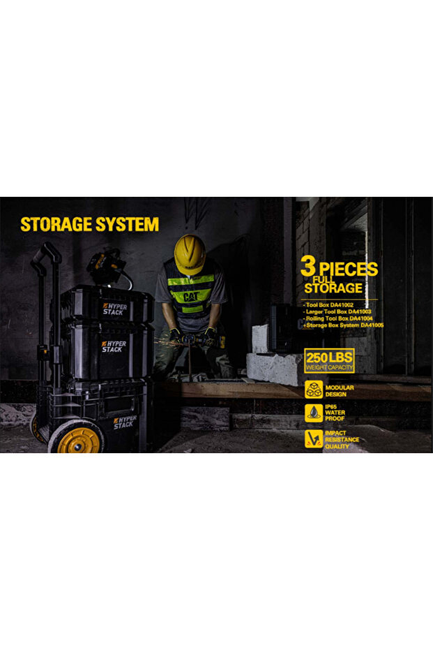 مجموعة حقيبة أدوات CAT DA41005 HYPER STACK شديدة التحمل بثلاث عجلات قابلة للقفل - 9