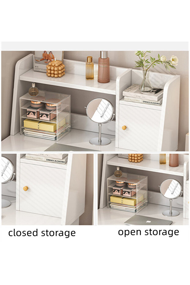 Study Desk Computer Desk With Storage White 100*48*109cm - 3