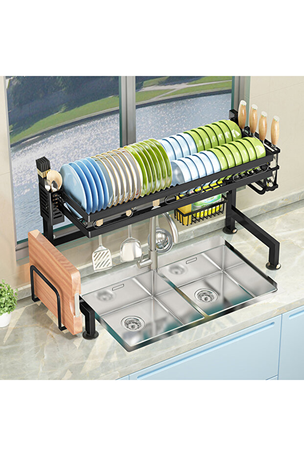 رف تخزين أطباق المطبخ ذو الطابقين - 5