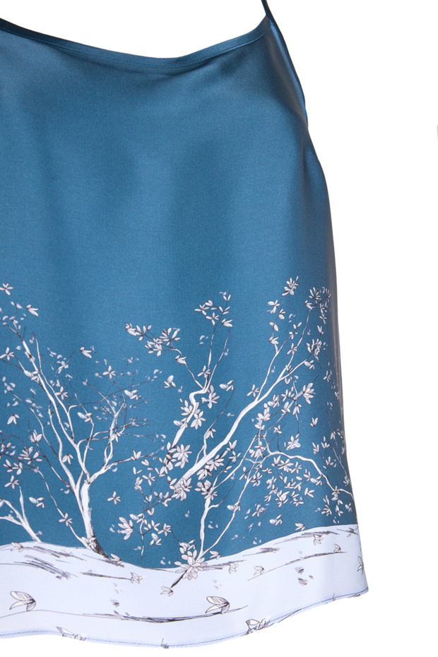 Patterned Silk, Strap Undershirt - 2