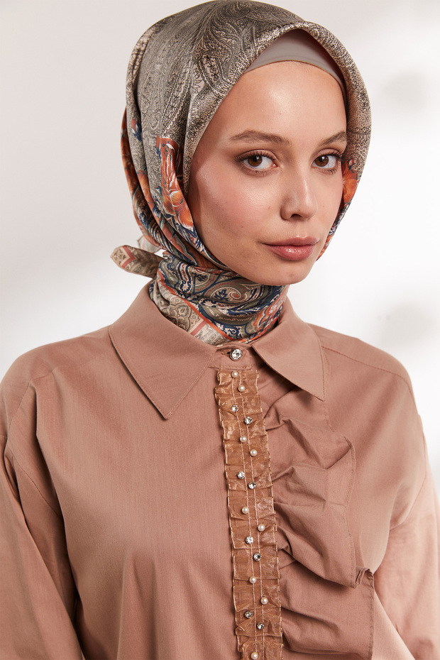 Volanlı Pamuk Gömlek - 5