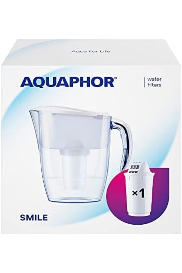 Water Filter Jug Smile, Space-saving, Lightweight Fridge door fit 2.9L Capacity 1 X A5 Filt