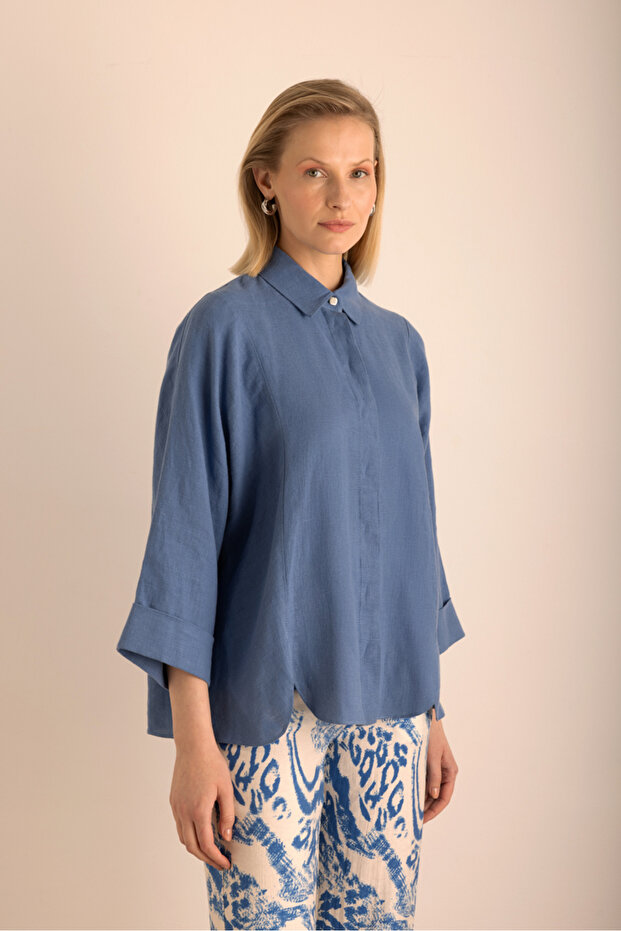 Rahat Form Keten Bluz - 2