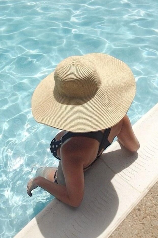 Geniş Hasır Şapka - 2