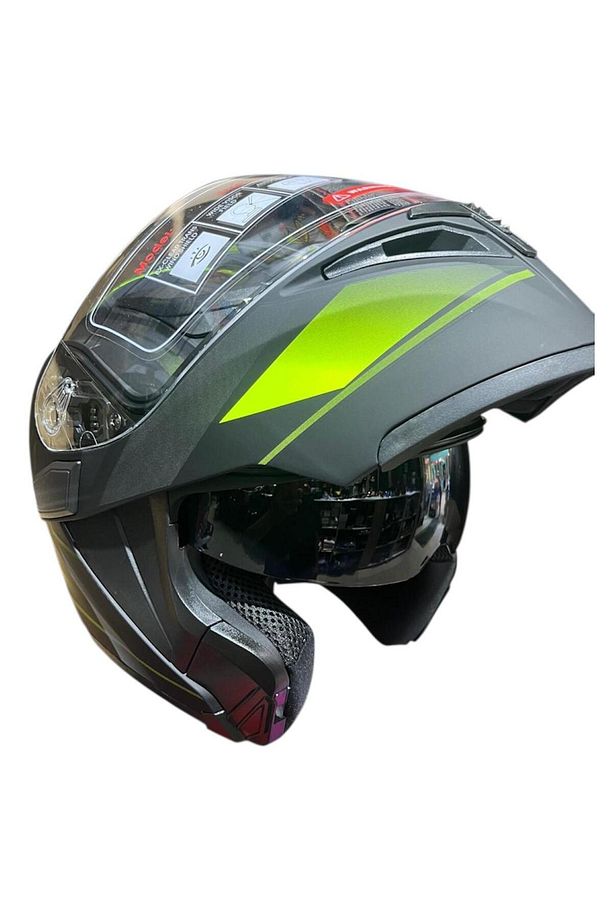 MOTOTEZ JİEKAİ JK902 LUX ÇENE AÇILIR MOTOSİKLET KASKI - 6