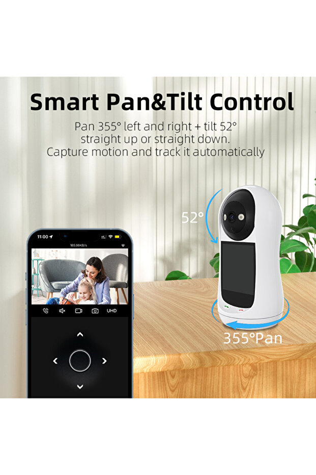 2MP Wireless Baby Monitor, Two-Way Intercom, Temperature Display, Music Player, Baby Care Device - 7