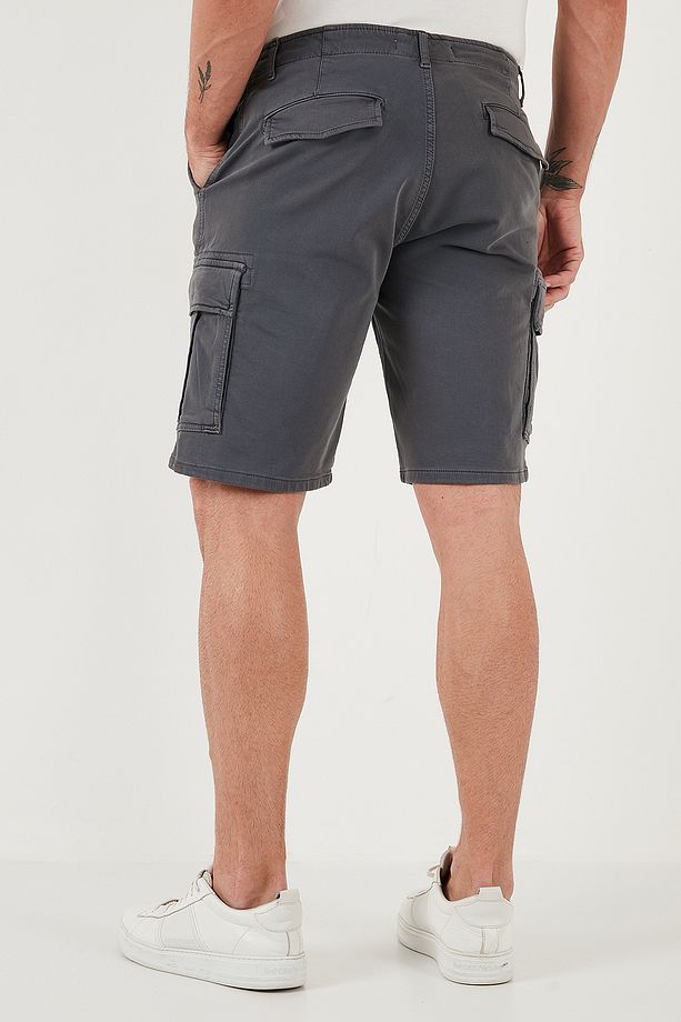 Streç Pamuklu Regular Fit Normal Bel Kargo Cepli Şort Erkek ŞORT 4510S79MILAN - 7