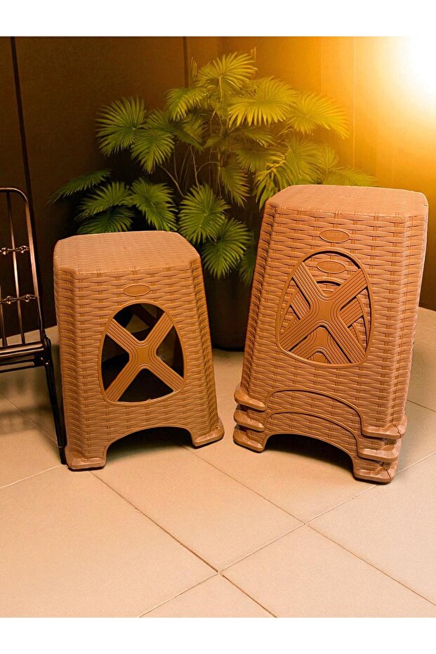 Plastik Tabure 6 Adet, 45cm Tabure, Çapraz Tabure - 2