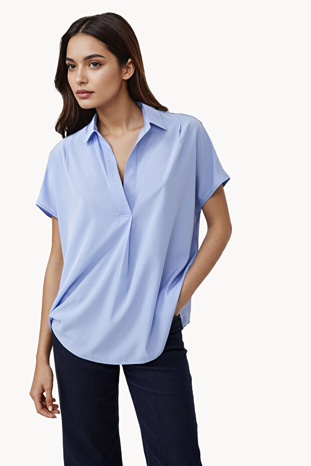 V Neck Regular Short Sleeve Top