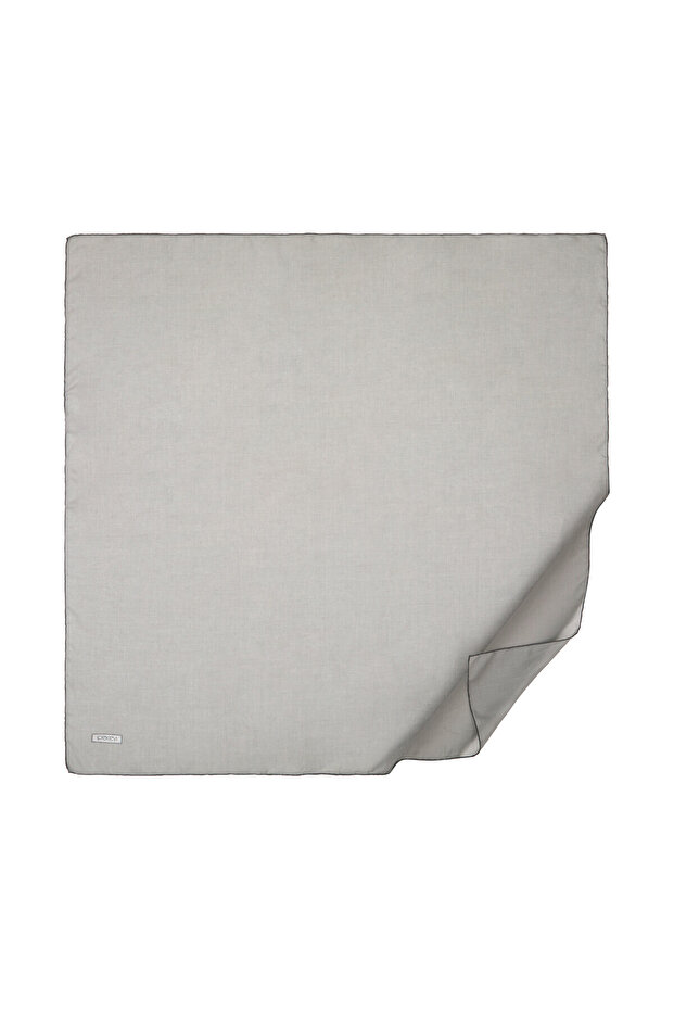 Eșarfă gri din bumbac simplu - 1