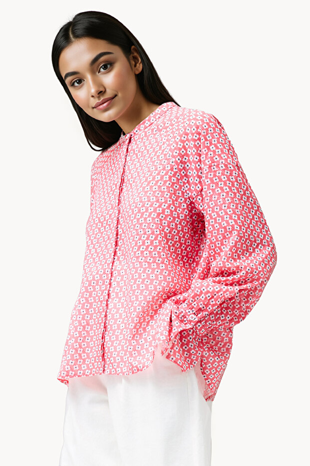 بلوزة برقبة ماندرين عادية - 2