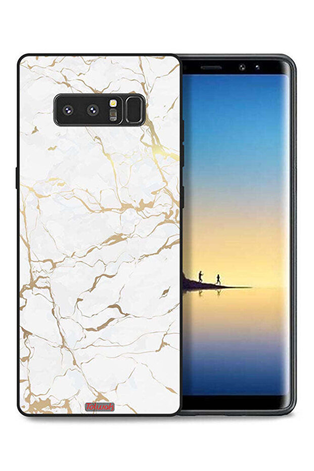 غطاء حماية لهاتف سامسونج جالكسي نوت 8 بنمط رخامي - 1