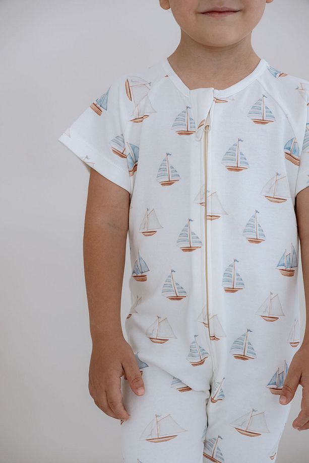 0.5 TOG Yazlık Bebek Ve Çocuk Uyku Tulumu - Pureline Series - Sail Boats - 4