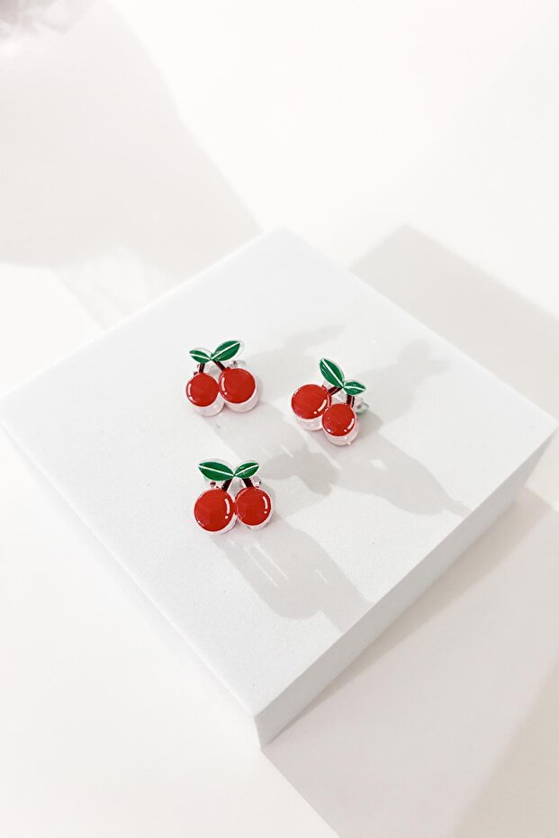 Mini Agrafă pentru păr Cherry Peg 3 buc - 4