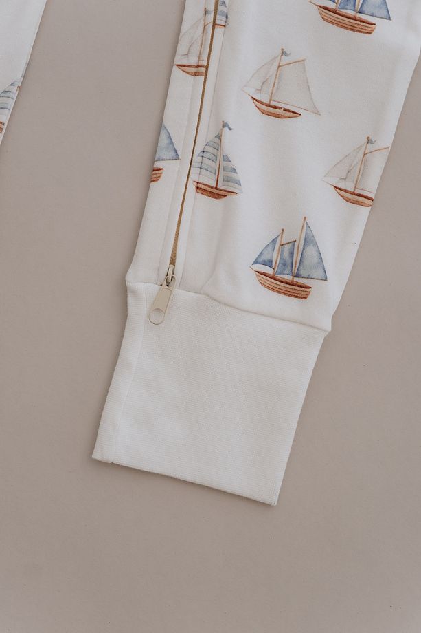 0.5 TOG Yazlık Bebek Ve Çocuk Uyku Tulumu - Pureline Series - Sail Boats - 9