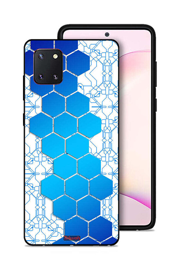 غطاء حماية لهاتف سامسونج جالكسي نوت 10 لايت بنمط شبكات أيقونات سداسية الشكل من Honeycomb
