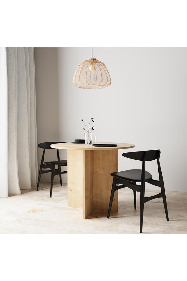 L0110 Linet Yuvarlak Yemek Masası Salon Mutfak Masası 4 Kişilik – Safir - 2