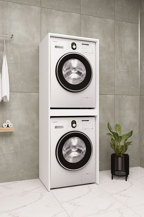Mdf Çamaşır Makinesi Kurutma Makinesi Dolabı Çekmeceli 184 - 4