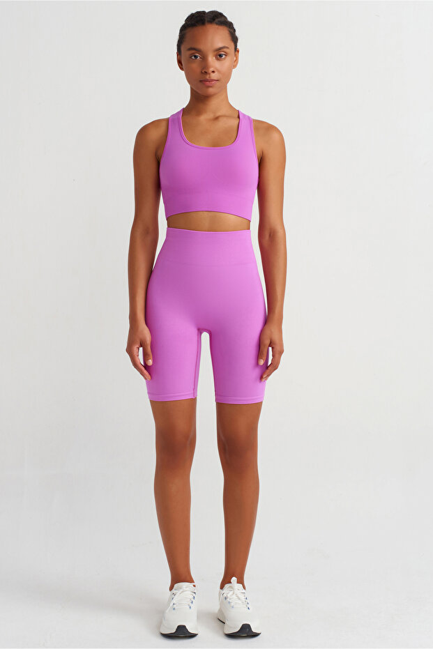 Toparlayıcı Biker Şort Orkide Pembe - 1