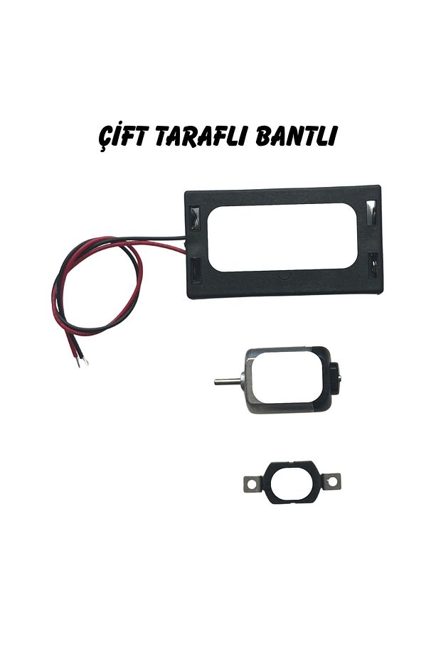 Motor Deney Seti ( Ahşap Tabanlı ) Motor - Pil Kutusu - Anahtar - Pil - Kablo - Pervane - 4