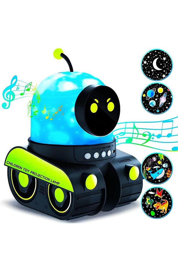 ÇOCUKLAR İÇİN EĞİTİCİ VE EĞLENCELİ ROBOT TEMALİ PROJEKTÖR GECE LAMBASI 21 FİLMLİ - 6