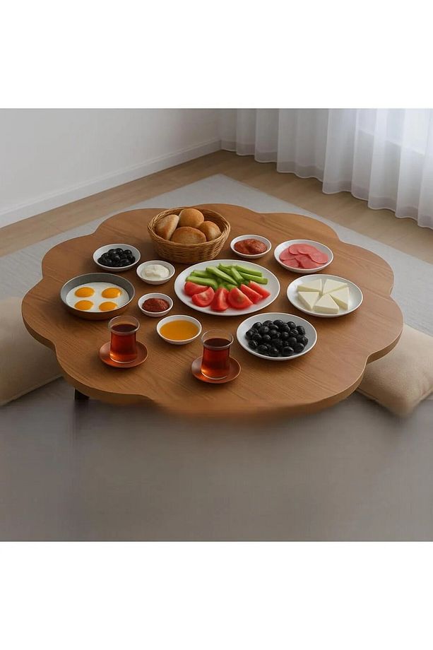Katlanabilir Yer Piknik Ve Kahvaltı Sofrası Sahil Kamp Sofrası Dekoratif Şık Modern - 1
