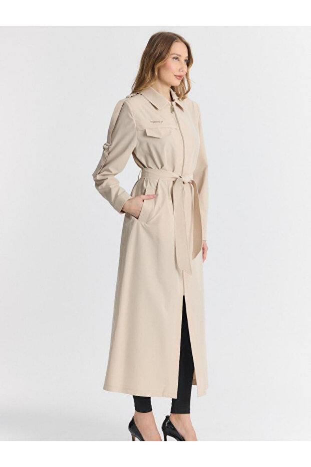 Women's Unlined Full Length Zippered Master Trench Coat