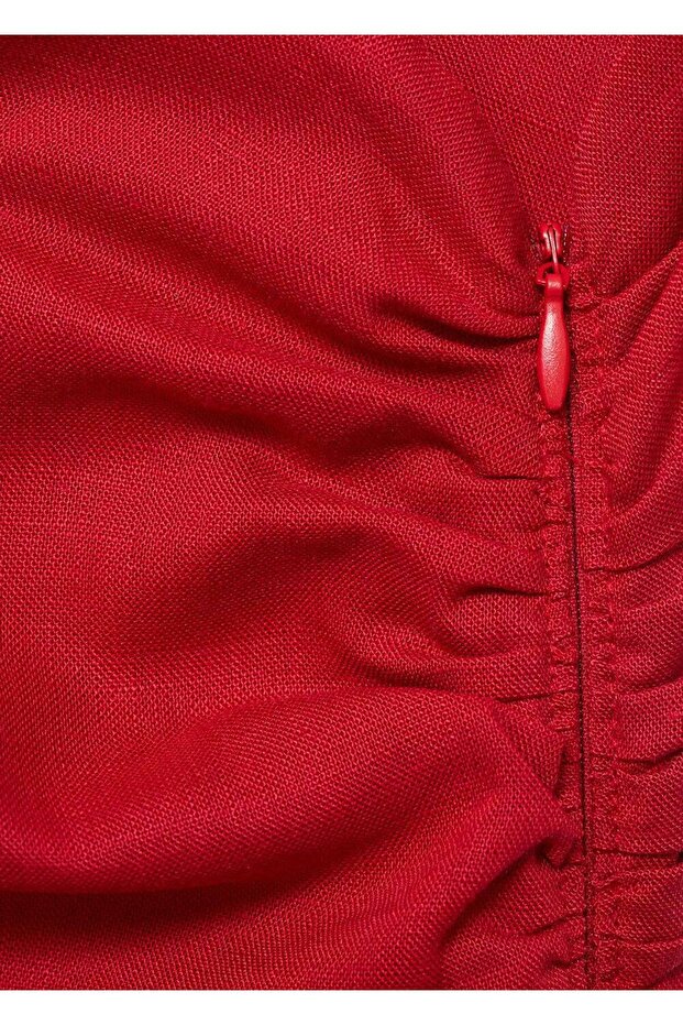 Lyocell asimetrik yaka elbise - 5