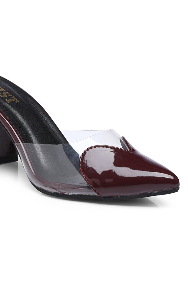 Plain Pointed Toe Block Heel Mules - 3