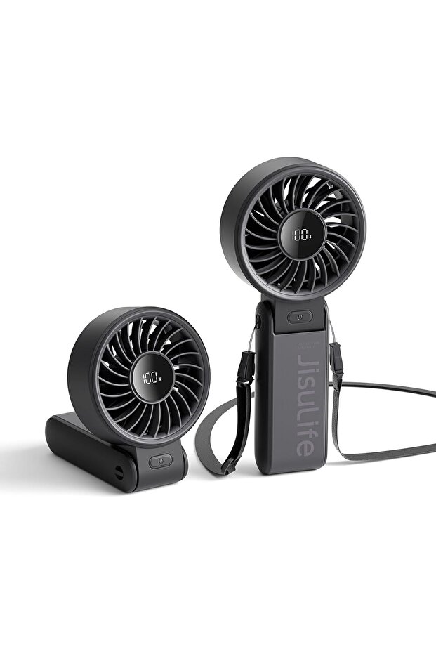 Handheld Fan Life7 (5000mAh, LED Display, 5 Speeds) - Black