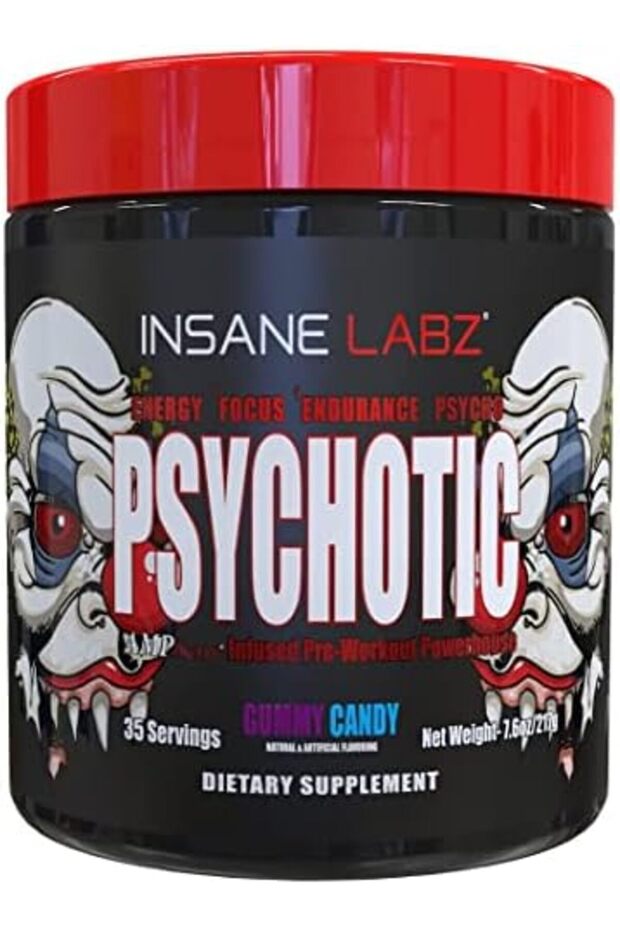 Psychotic High Stim Pre Workout 35 Servings (Gummy Candy)