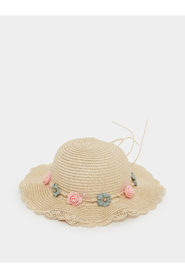 Flower Corsage Straw Hat