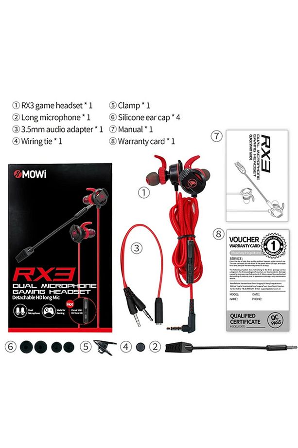 XMOWİ RX3 35mm Çift Mikrofonlu Oyuncu Kulaklık Gaming Kulaklığı-(1903) - TKNAL3649-4666 - 6