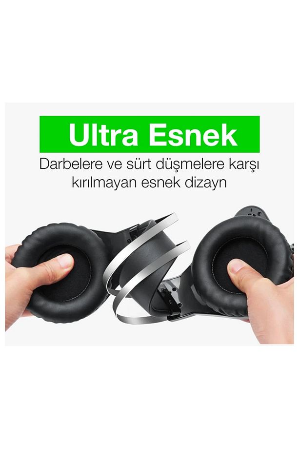 ALLY MC N1 LED Işıklı Mikrofonlu USB Kulaküstü Gamer Kulaklığı-(1903) - TOABM8420-2197 - 5