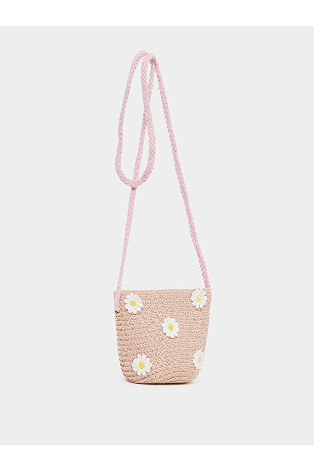 Embellished Crossbody Bag with Zip Closure