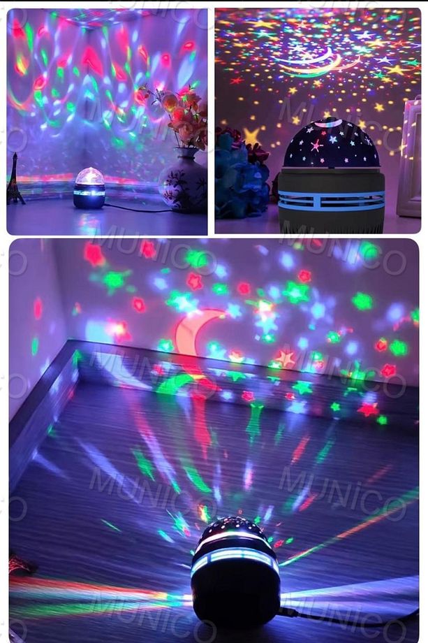 Gece Lambası Projektör Çekici Büyük Projeksiyon Alanı Enerji Tasarruflu Disko Sahne Işığı LED Rgb - 2