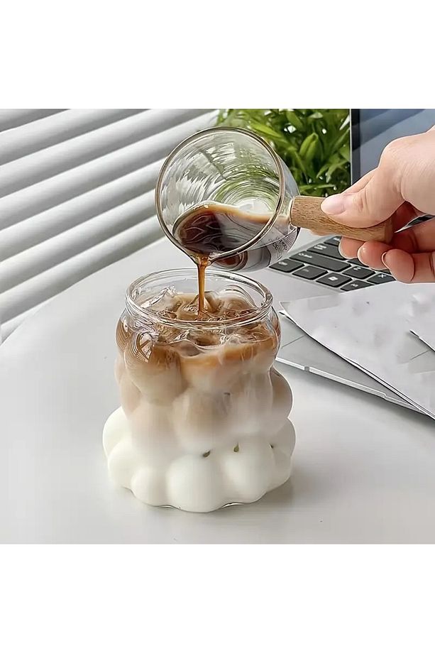 2 Adet Boncuk Şekli Isıya Dayanıklı 325ml Borosilikat Bardak Kahve Ve Sunum Bardağı Üzüm Bardak - 3