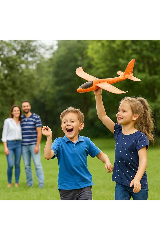 Köpük Dev Fırlatma Uçak – 45 CM – Tekli Turuncu Model - 1